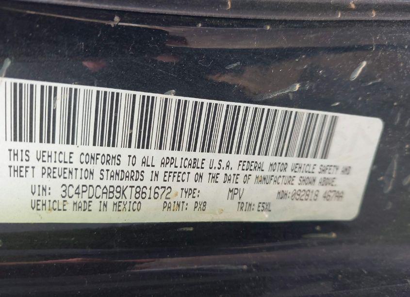 Photo 9 of 2019 Dodge Journey SE VALUE PACKAGE (VIN 3C4PDCAB9KT861672)