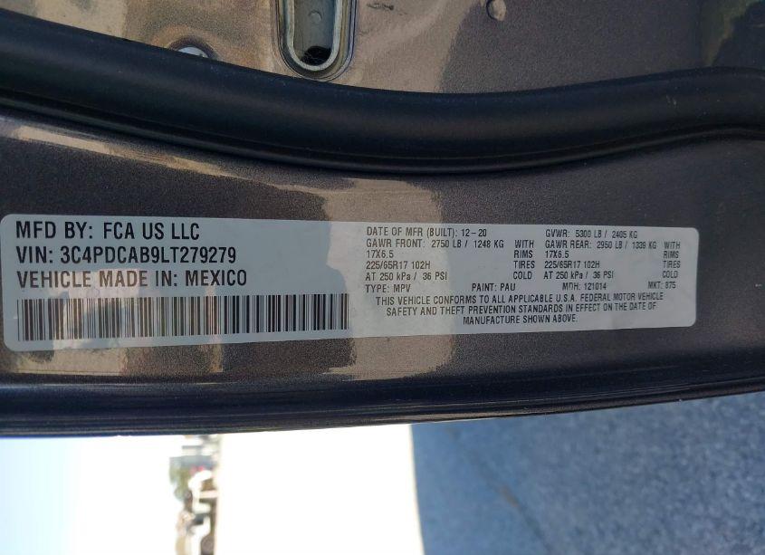 Photo 9 of 2020 Dodge Journey SE VALUE (VIN 3C4PDCAB9LT279279)