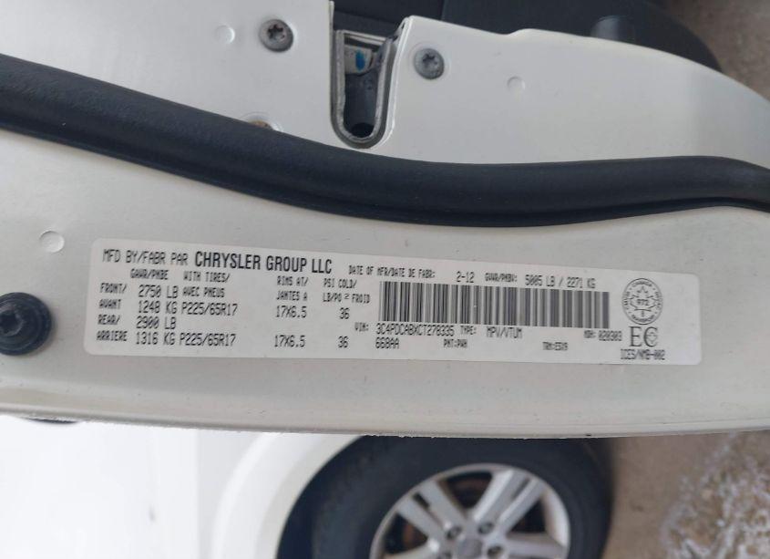 Photo 9 of 2012 Dodge Journey CVP/SE PLUS (VIN 3C4PDCABXCT278335)