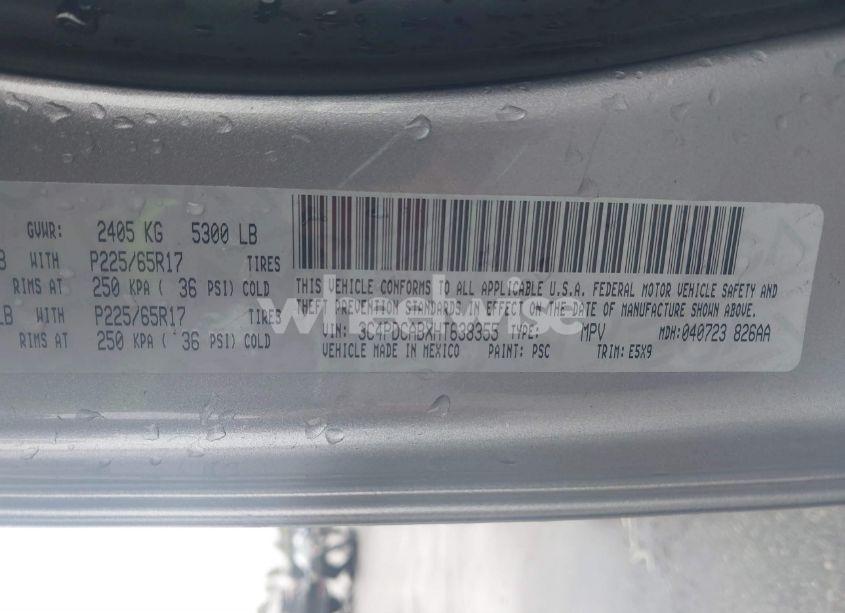 Photo 9 of 2017 Dodge Journey SE (VIN 3C4PDCABXHT638355)