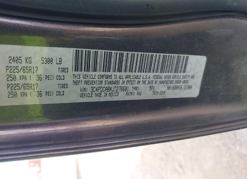 Photo 9 of 2018 Dodge Journey SE (VIN 3C4PDCABXJT276601)