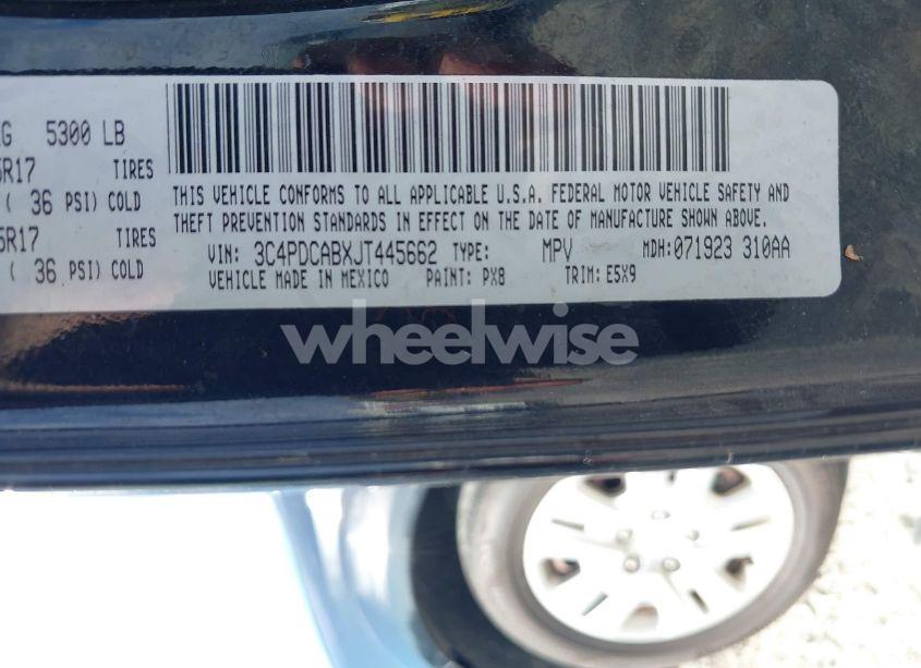 Photo 9 of 2018 Dodge Journey SE (VIN 3C4PDCABXJT445662)