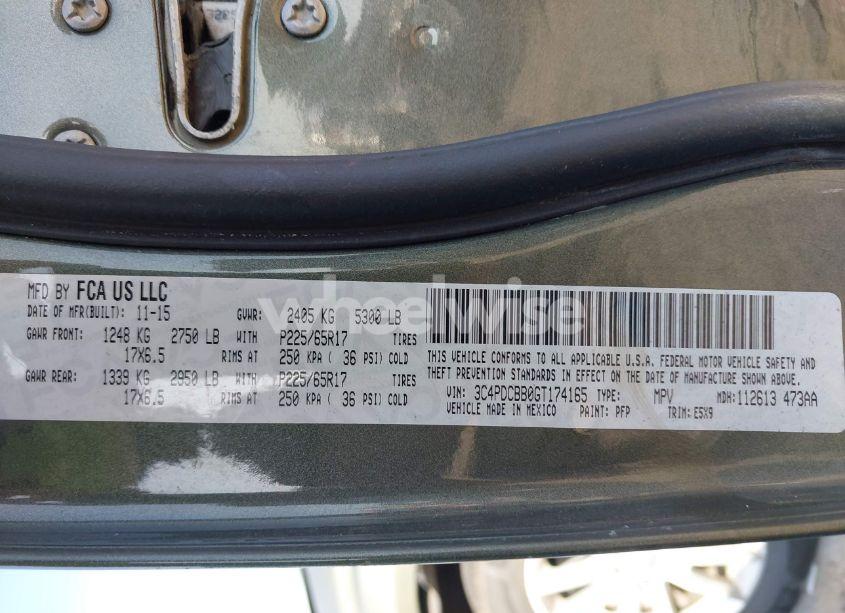 Photo 9 of 2016 Dodge Journey SXT (VIN 3C4PDCBB0GT174165)