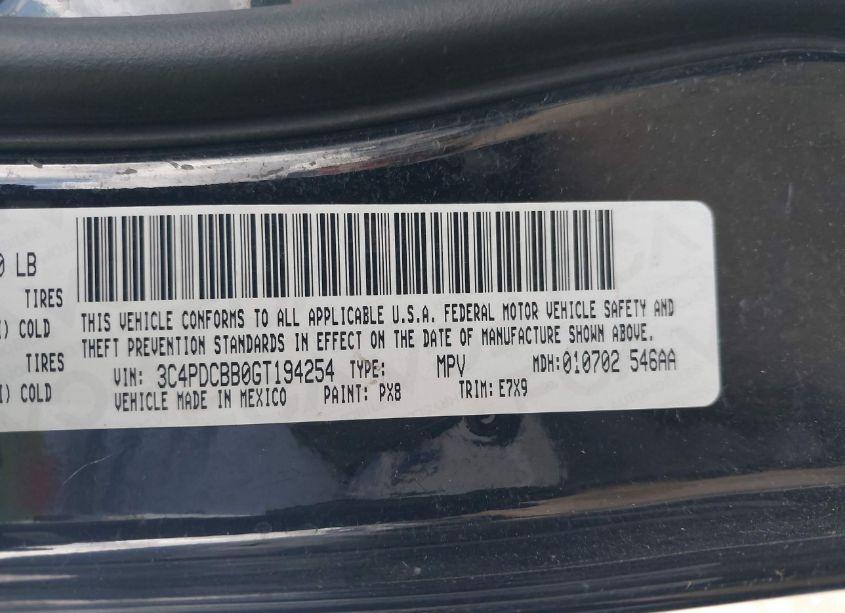 Photo 9 of 2016 Dodge Journey SXT (VIN 3C4PDCBB0GT194254)