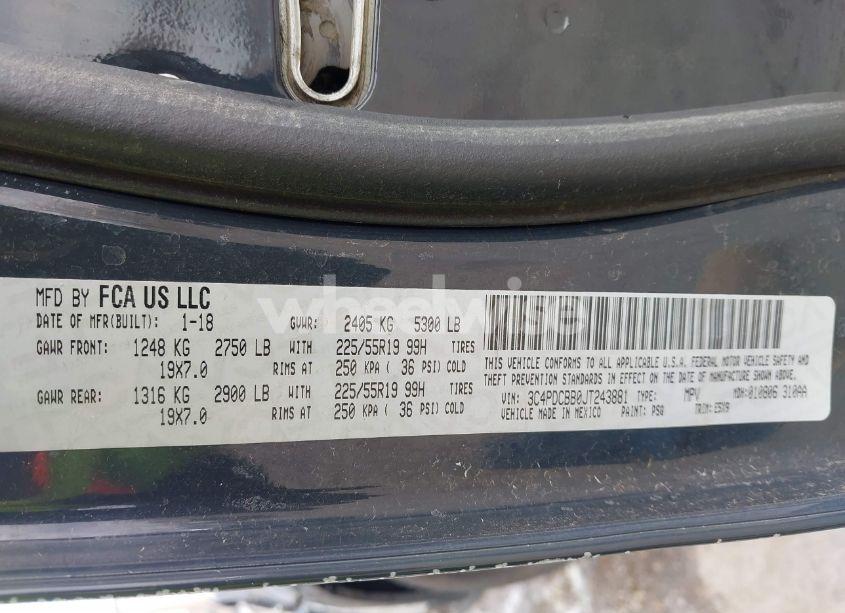 Photo 9 of 2018 Dodge Journey SXT (VIN 3C4PDCBB0JT243881)