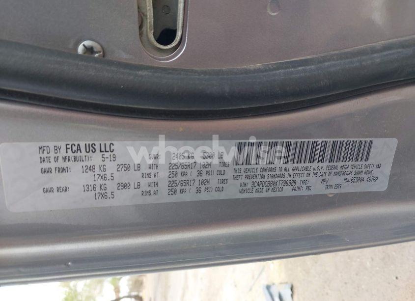 Photo 9 of 2019 Dodge Journey SE (VIN 3C4PDCBB0KT798928)