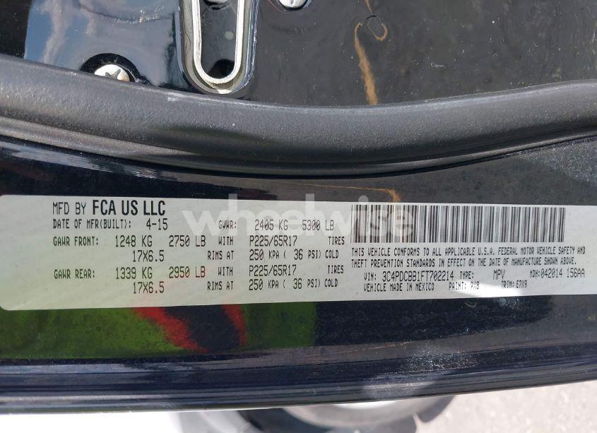 Photo 9 of 2015 Dodge Journey SXT (VIN 3C4PDCBB1FT702214)