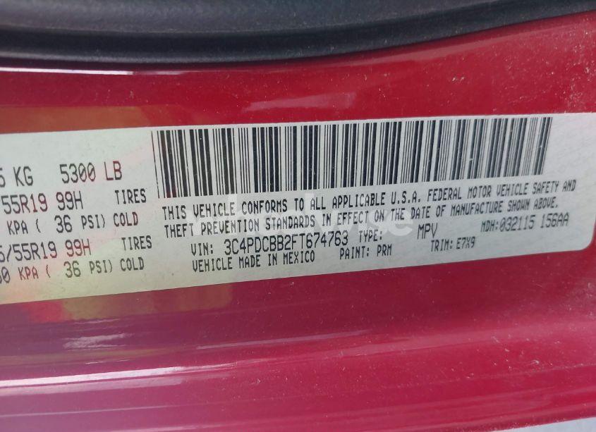 Photo 9 of 2015 Dodge Journey SXT (VIN 3C4PDCBB2FT674763)