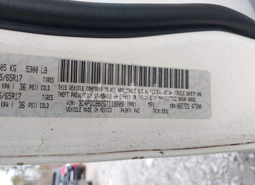 Photo 9 of 2016 Dodge Journey SXT (VIN 3C4PDCBB2GT118809)