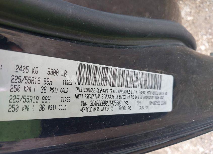 Photo 9 of 2018 Dodge Journey SXT (VIN 3C4PDCBB2JT475009)