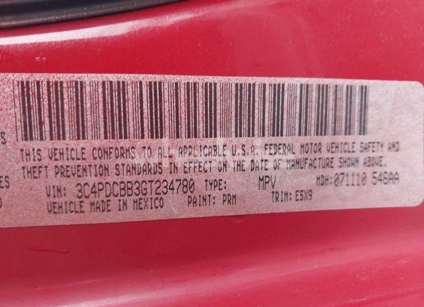 Photo 9 of 2016 Dodge Journey SXT (VIN 3C4PDCBB3GT234780)