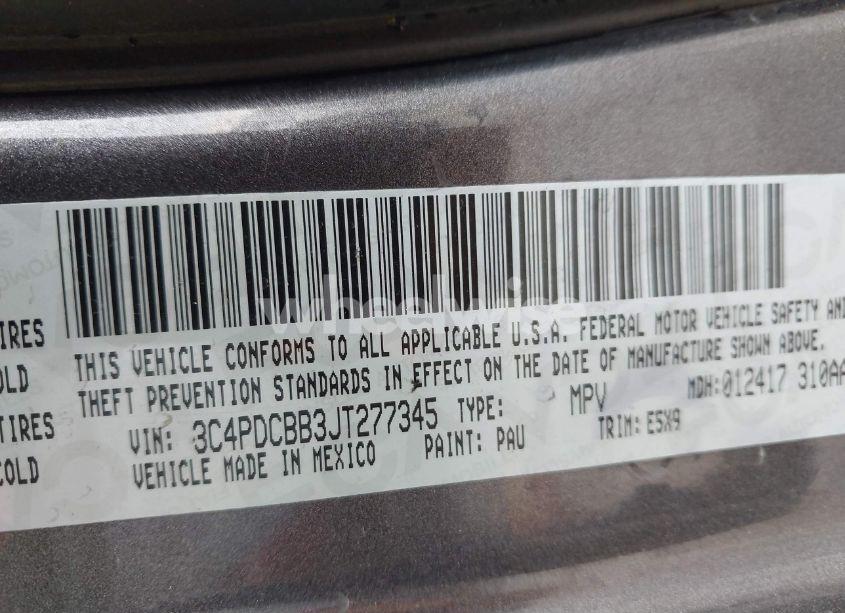 Photo 9 of 2018 Dodge Journey SXT (VIN 3C4PDCBB3JT277345)