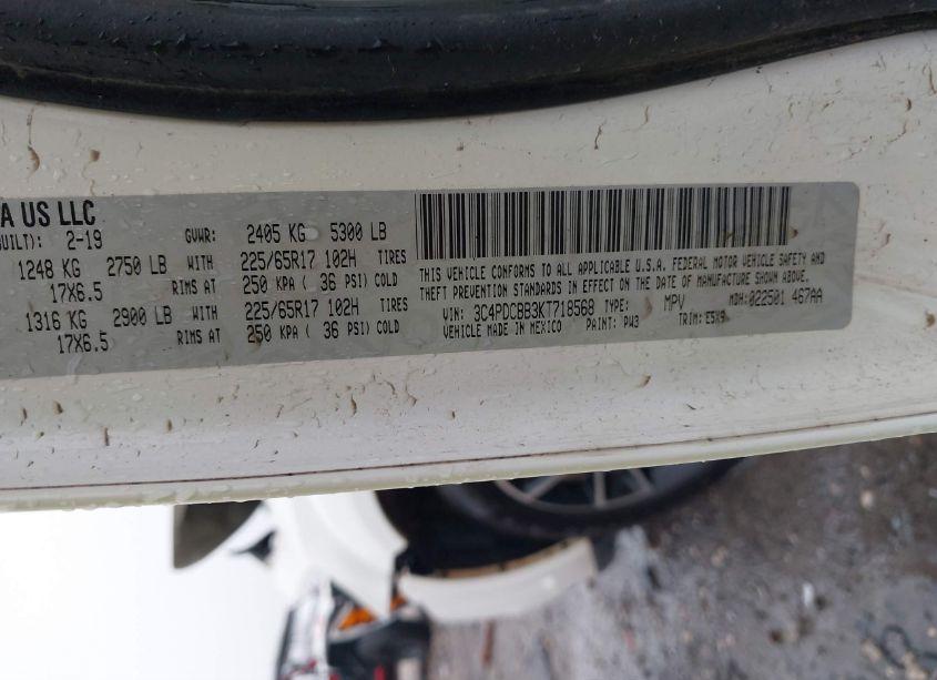 Photo 9 of 2019 Dodge Journey SE (VIN 3C4PDCBB3KT718568)