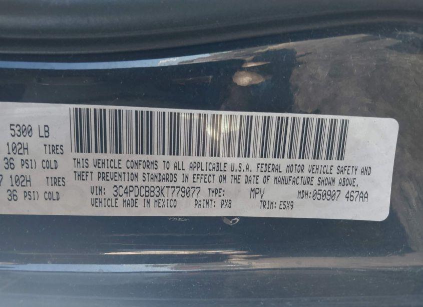 Photo 9 of 2019 Dodge Journey SE (VIN 3C4PDCBB3KT779077)