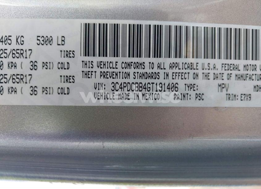 Photo 9 of 2016 Dodge Journey SXT (VIN 3C4PDCBB4GT191406)