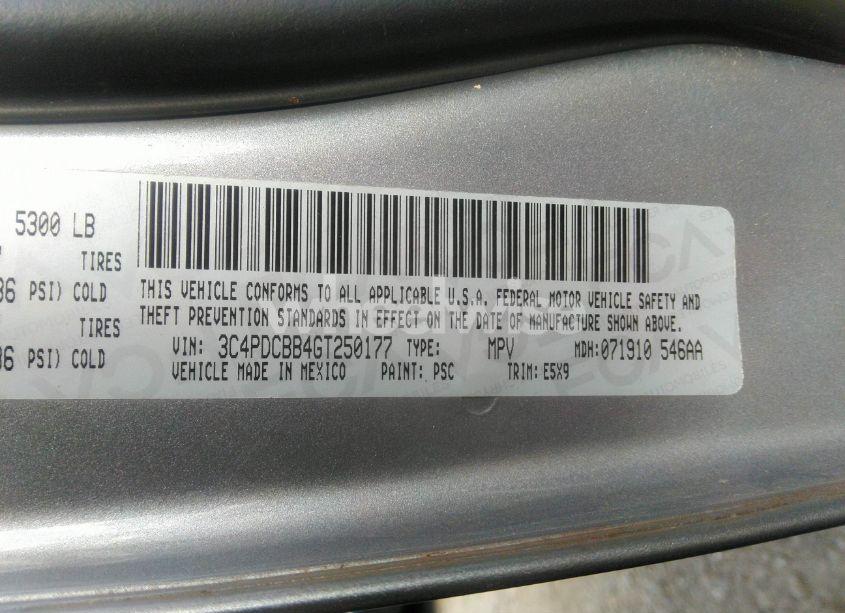 Photo 9 of 2016 Dodge Journey SXT (VIN 3C4PDCBB4GT250177)