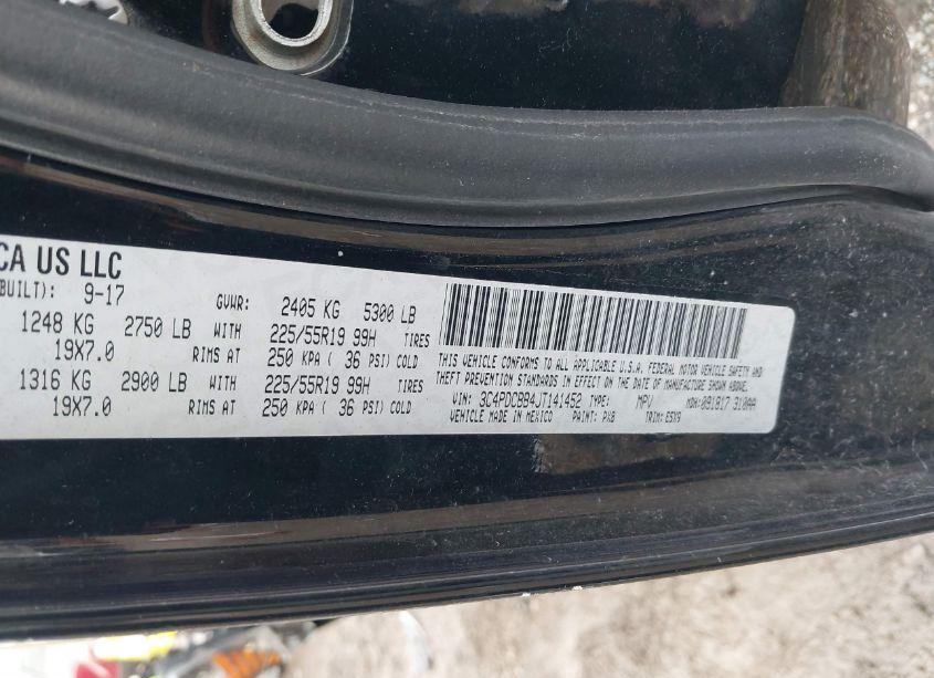 Photo 9 of 2018 Dodge Journey SXT (VIN 3C4PDCBB4JT141452)