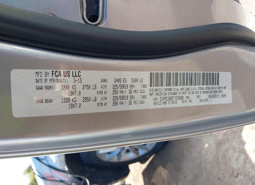 Photo 9 of 2015 Dodge Journey SXT (VIN 3C4PDCBB5FT678998)