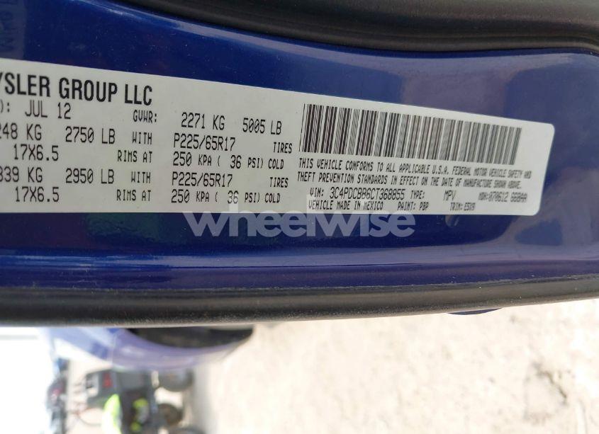 Photo 9 of 2012 Dodge Journey SXT (VIN 3C4PDCBB6CT368855)