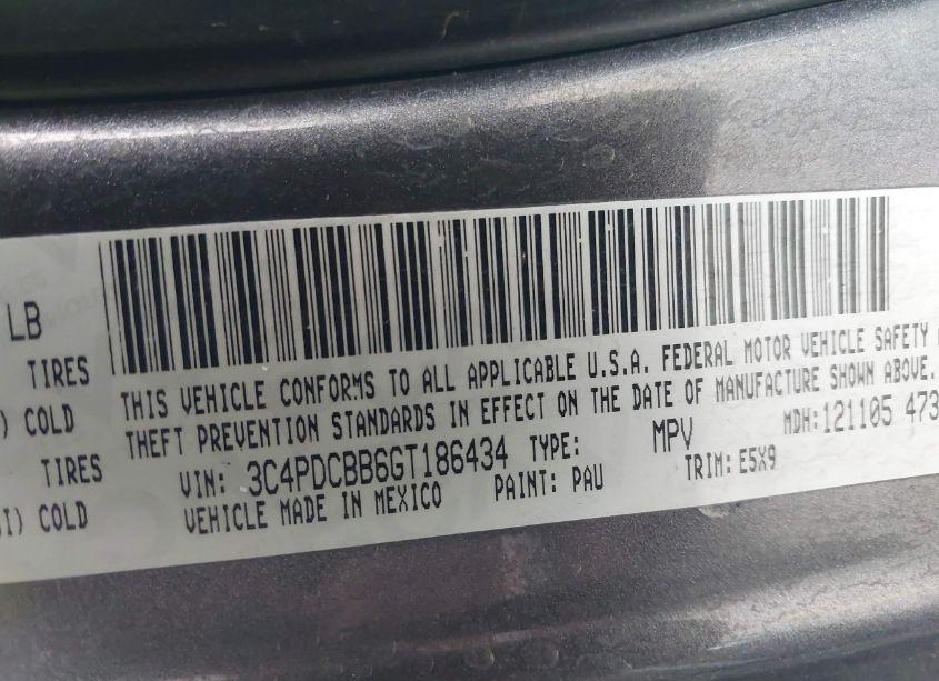 Photo 9 of 2016 Dodge Journey SXT (VIN 3C4PDCBB6GT186434)