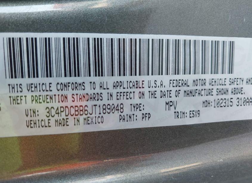 Photo 9 of 2018 Dodge Journey SXT (VIN 3C4PDCBB6JT189048)