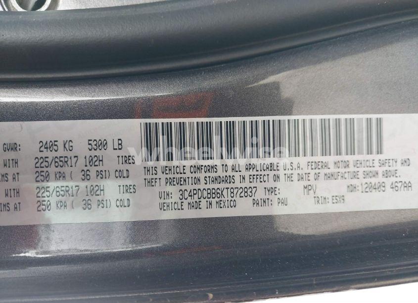 Photo 9 of 2019 Dodge Journey SE (VIN 3C4PDCBB6KT872837)