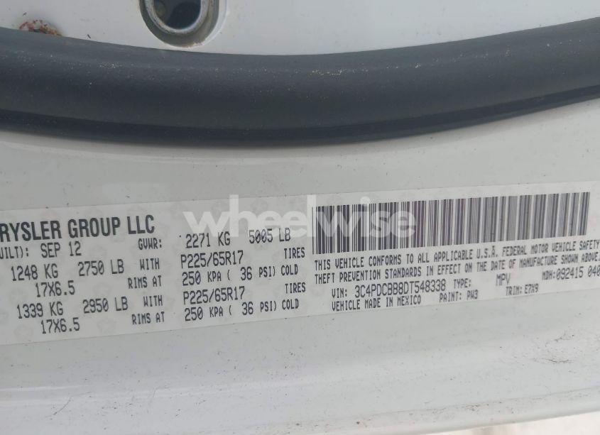 Photo 9 of 2013 Dodge Journey SXT (VIN 3C4PDCBB8DT548338)