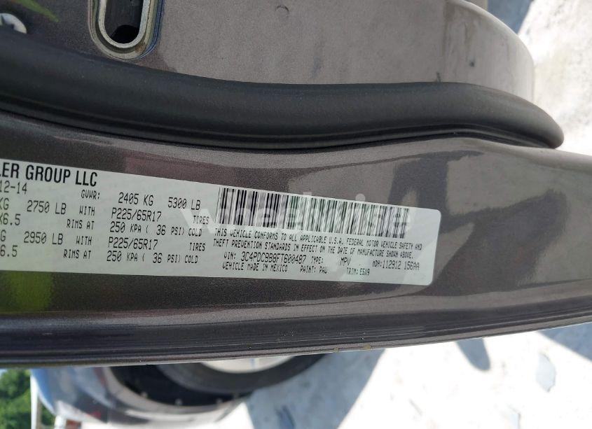 Photo 9 of 2015 Dodge Journey SXT (VIN 3C4PDCBB8FT600487)