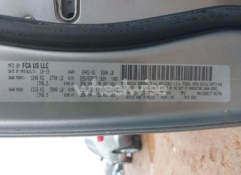 Photo 9 of 2019 Dodge Journey SE (VIN 3C4PDCBB8KT863315)