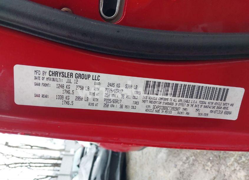 Photo 9 of 2012 Dodge Journey SXT (VIN 3C4PDCBB9CT392907)