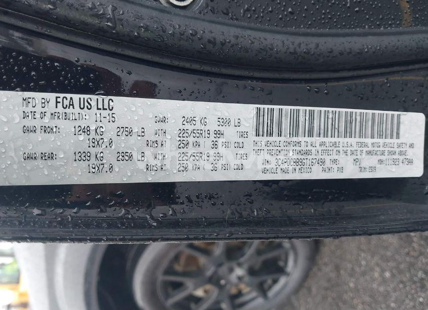 Photo 9 of 2016 Dodge Journey SXT (VIN 3C4PDCBB9GT167490)