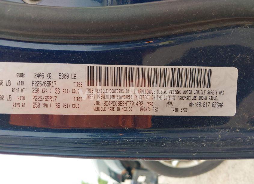 Photo 9 of 2017 Dodge Journey SXT (VIN 3C4PDCBB9HT701492)