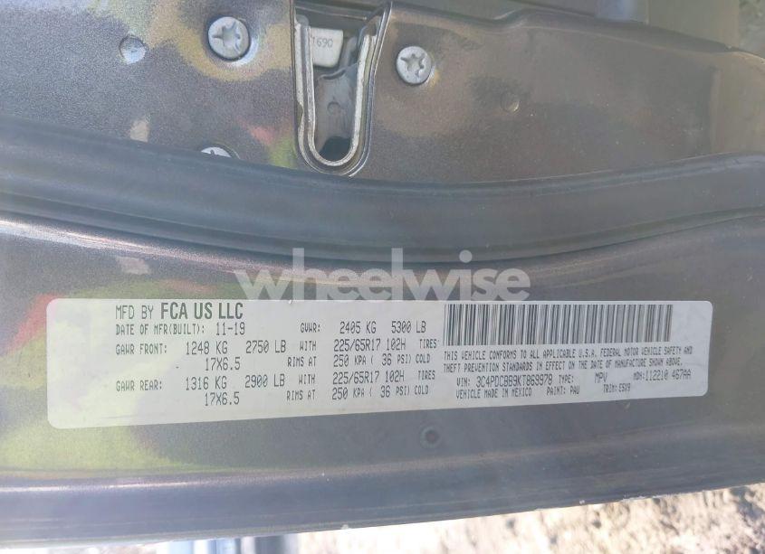 Photo 9 of 2019 Dodge Journey SE (VIN 3C4PDCBB9KT869978)