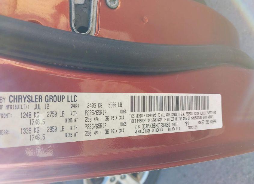 Photo 9 of 2012 Dodge Journey SXT (VIN 3C4PDCBBXCT392656)