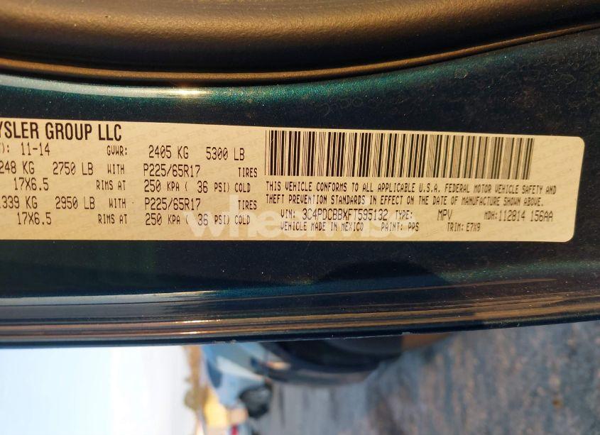 Photo 9 of 2015 Dodge Journey SXT (VIN 3C4PDCBBXFT595132)