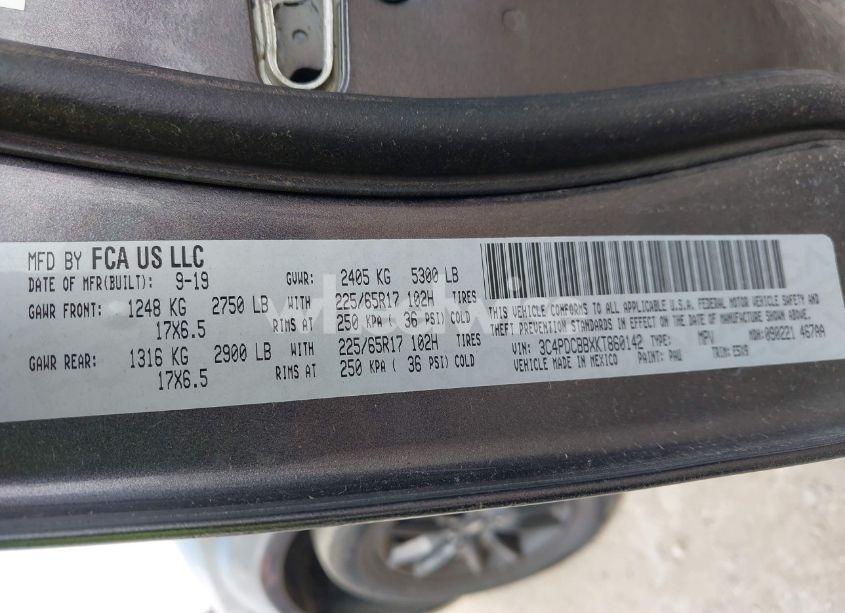 Photo 9 of 2019 Dodge Journey SE (VIN 3C4PDCBBXKT860142)