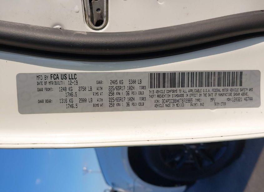 Photo 9 of 2019 Dodge Journey SE (VIN 3C4PDCBBXKT872985)