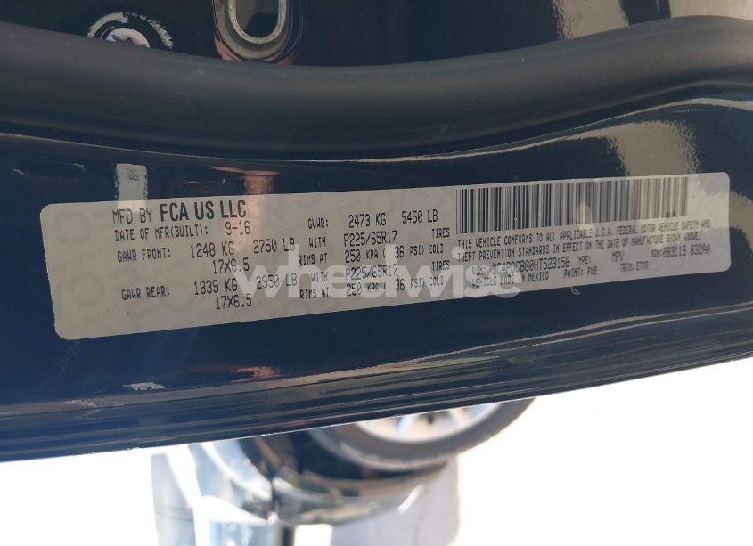 Photo 9 of 2017 Dodge Journey SXT (VIN 3C4PDCBG0HT523158)