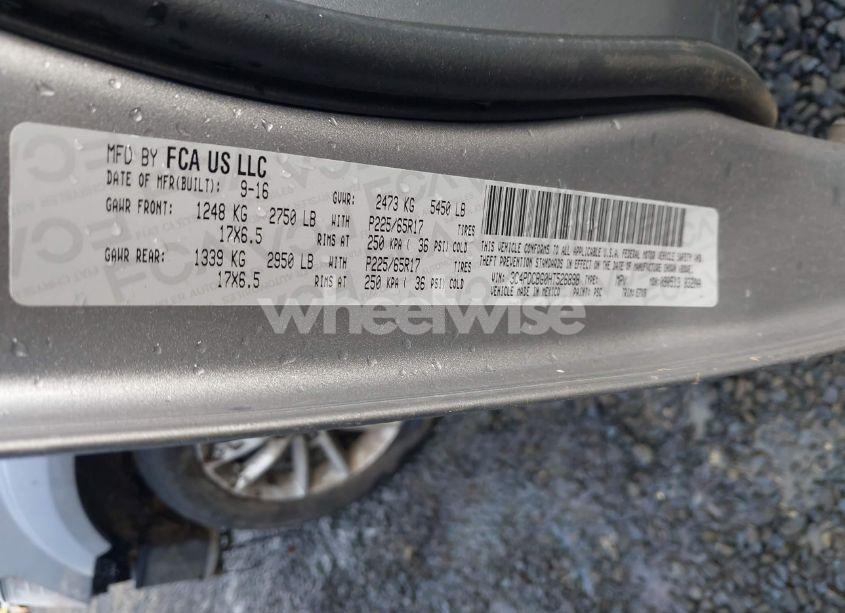 Photo 9 of 2017 Dodge Journey SXT (VIN 3C4PDCBG0HT526898)