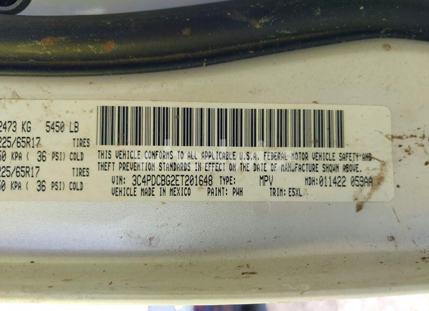 Photo 9 of 2014 Dodge Journey SXT (VIN 3C4PDCBG2ET201648)