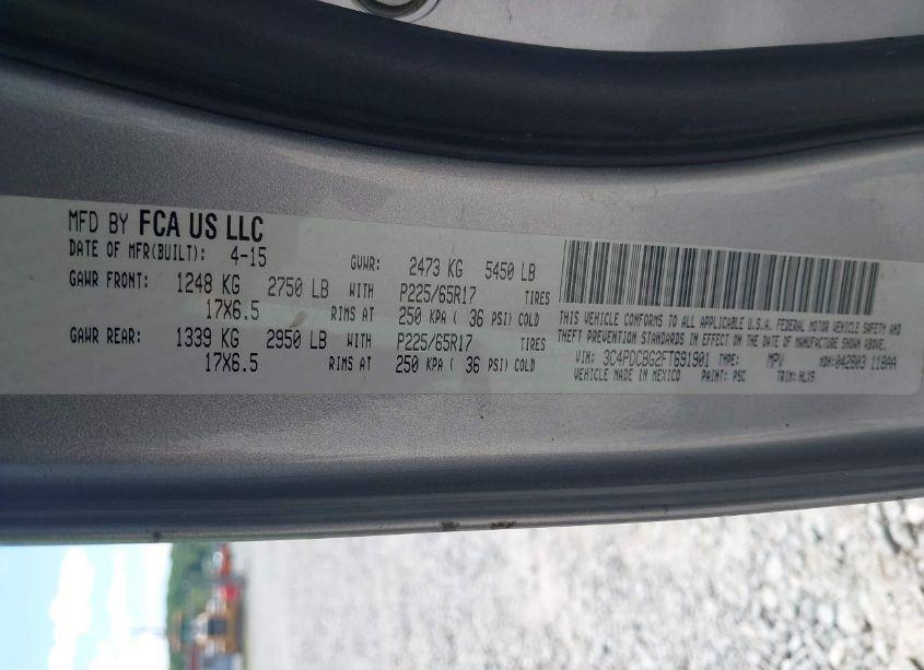 Photo 9 of 2015 Dodge Journey SXT (VIN 3C4PDCBG2FT691901)