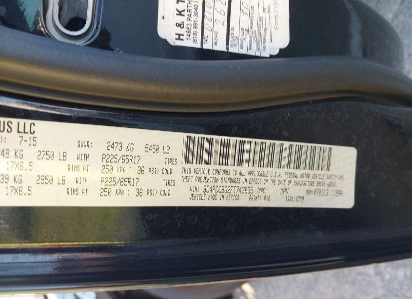 Photo 9 of 2015 Dodge Journey SXT (VIN 3C4PDCBG2FT743835)