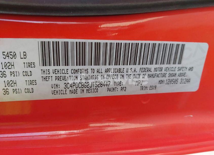 Photo 9 of 2018 Dodge Journey SXT (VIN 3C4PDCBG2JT528447)