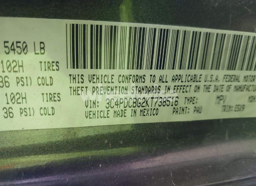 Photo 9 of 2019 Dodge Journey SE (VIN 3C4PDCBG2KT738516)