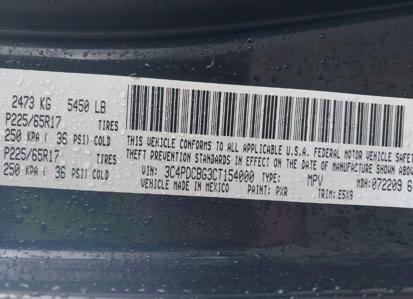 Photo 9 of 2012 Dodge Journey SXT (VIN 3C4PDCBG3CT154000)