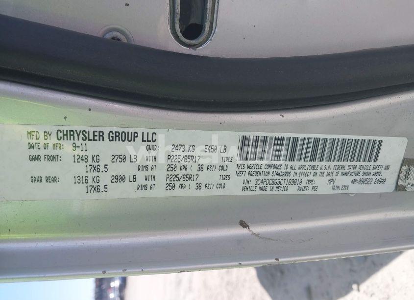 Photo 9 of 2012 Dodge Journey SXT (VIN 3C4PDCBG3CT169810)