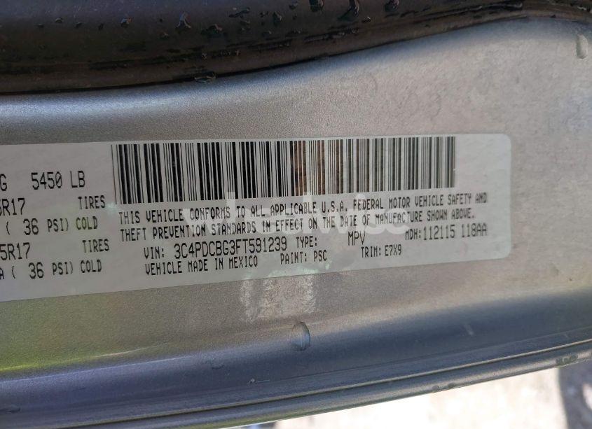 Photo 9 of 2015 Dodge Journey SXT (VIN 3C4PDCBG3FT591239)