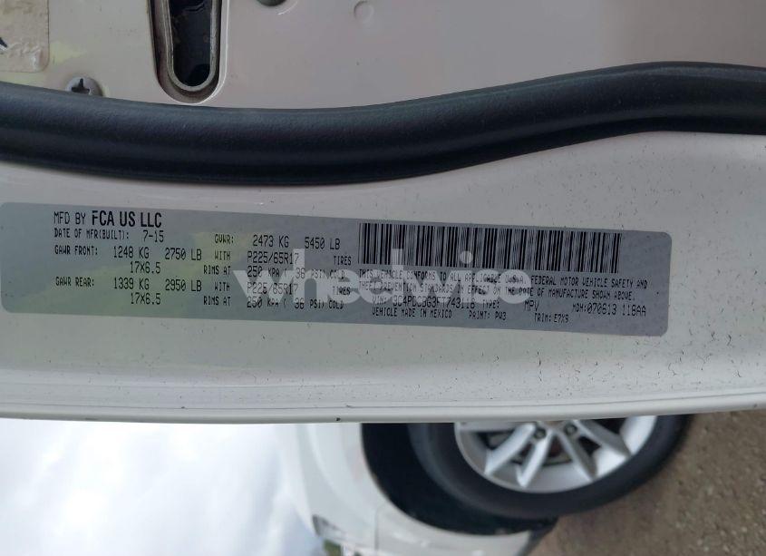 Photo 9 of 2015 Dodge Journey SXT (VIN 3C4PDCBG3FT743116)