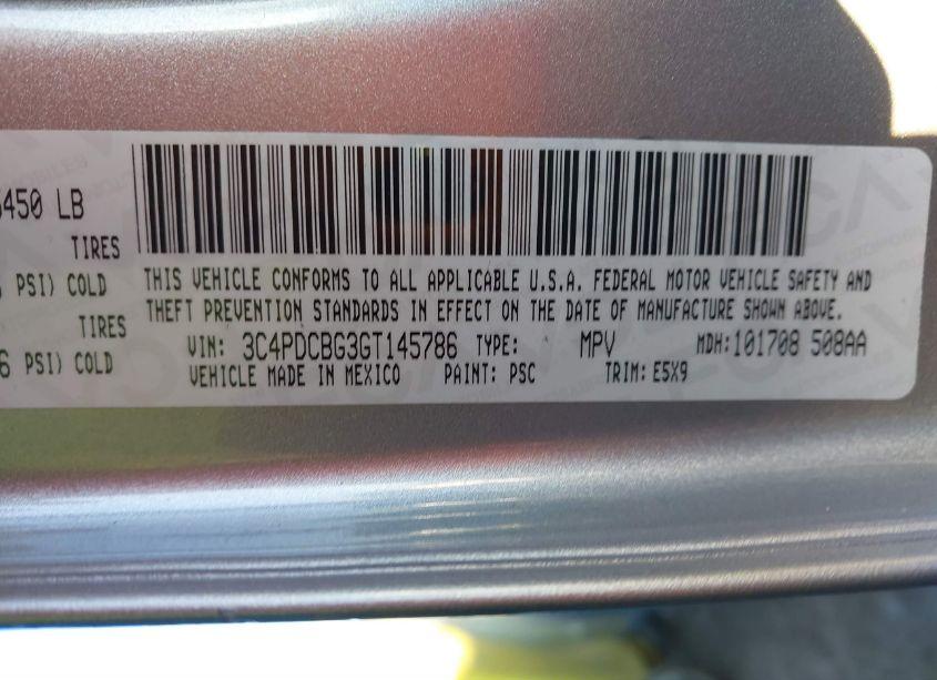 Photo 9 of 2016 Dodge Journey SXT (VIN 3C4PDCBG3GT145786)