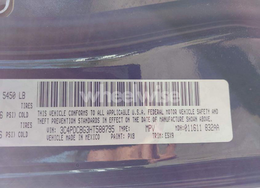 Photo 9 of 2017 Dodge Journey SXT (VIN 3C4PDCBG3HT588795)